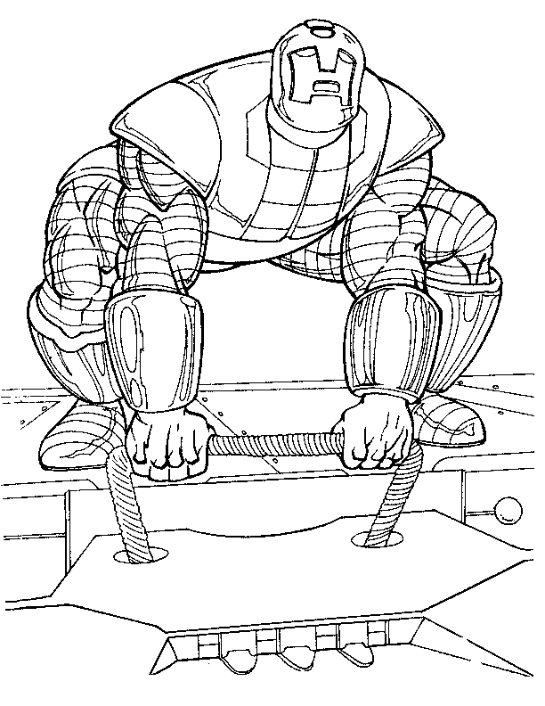 coloriage iron man arrache le couvercle